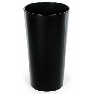 Doniczka plastikowa z wkładem okrągła czarna