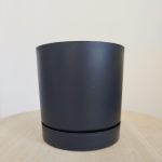 Doniczka plastikowa z podstawką antracytowa