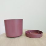 Doniczka plastikowa z podstawką różowa
