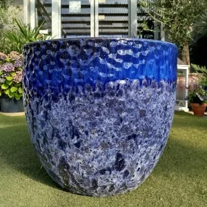 Doniczka ceramiczna ogrodowa niebieska