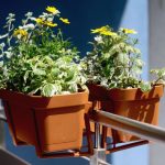 Dwustronny uchwyt do doniczek balkonowych - mokka