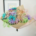 Gipsówka stabilizowana wiecznie żywa mix kolorów duży bukiet