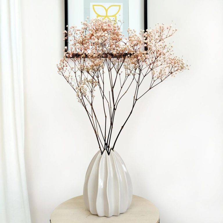 Gipsówka stabilizowana wiecznie żywa różowa mały bukiet