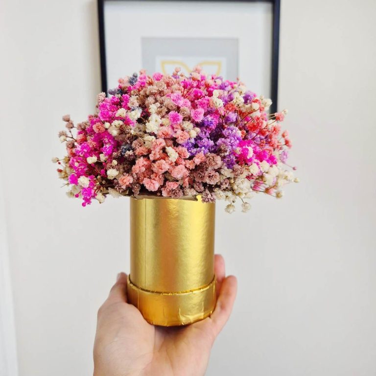 Gipsówka stabilizowana wiecznie żywa flower box