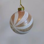 Bombka szklana, mix wzór, brokat 8cm