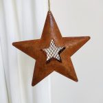 Metalowa zawieszka, ozdoba na choinkę, gwiazda 19cm