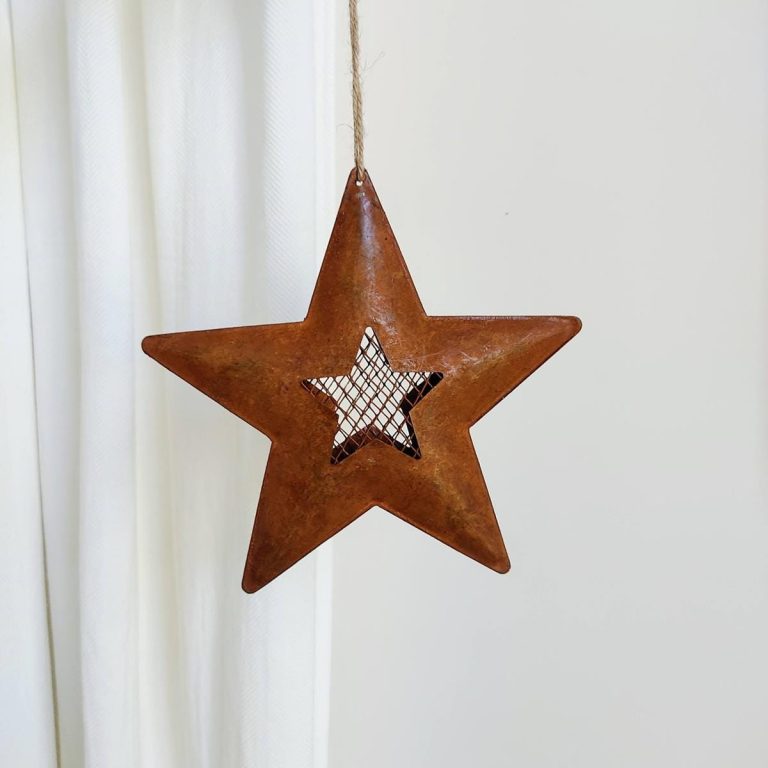 Metalowa zawieszka, ozdoba na choinkę, gwiazda 19cm