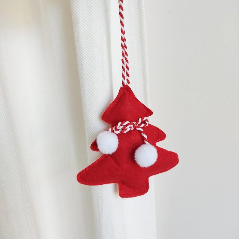 Materiałowa zawieszka, ozdoba na choinkę, h13cm