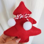 Materiałowa zawieszka, ozdoba na choinkę, h13cm