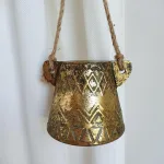 Dzwon z uszami, metalowy, zawieszka h10cm + sznur