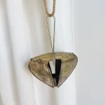 Dzwon metalowy dysk, zawieszka h18cm + sznur