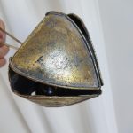 Dzwon metalowy dysk, zawieszka h18cm + sznur