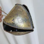 Dzwon metalowy dysk, zawieszka h18cm + sznur