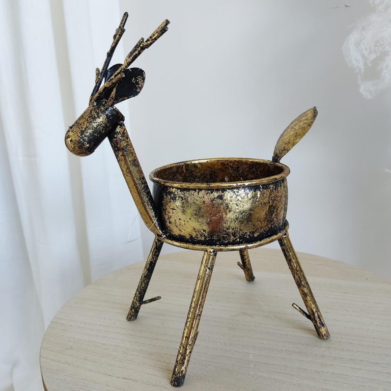 Świecznik jeleń, metalowy h30cm