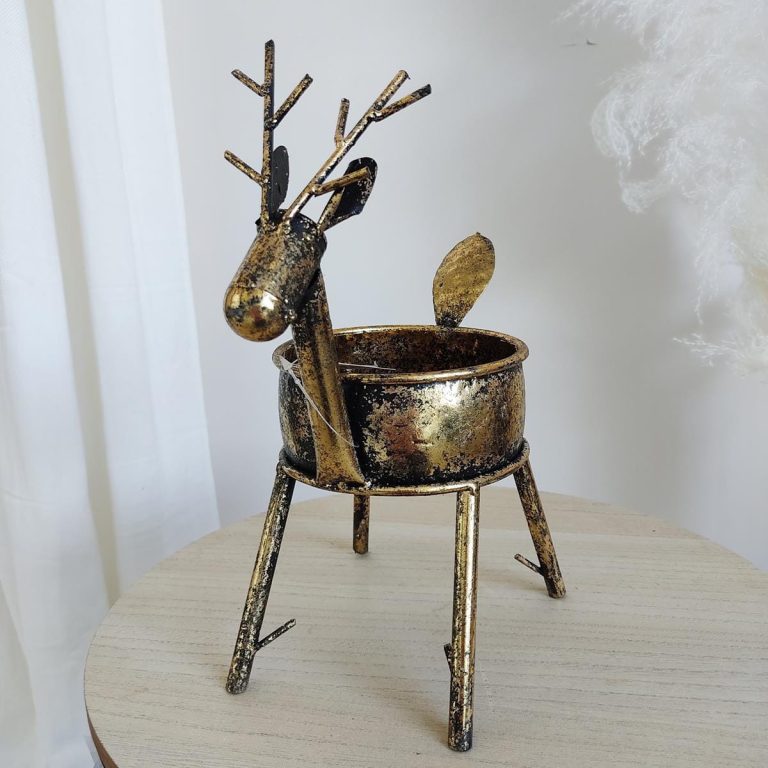 Świecznik jeleń, metalowy h30cm