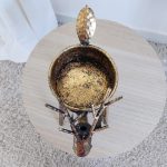 Świecznik jeleń, metalowy h23cm