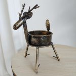 Świecznik jeleń, metalowy h23cm