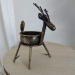 Świecznik jeleń, metalowy h23cm