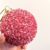 Bombka różowa brokatowa 8cm