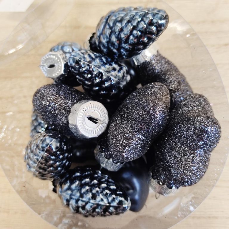 Bombki granatowe mix komplet