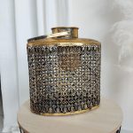 Latarnia metalowa, antyczna siatka 27x31cm