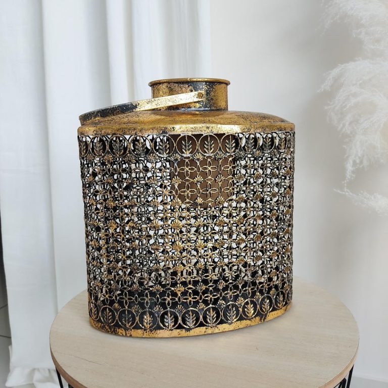 Latarnia metalowa, antyczna siatka 27x31cm