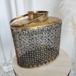 Latarnia metalowa, antyczna siatka 31x31cm