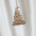 Choinka drewniana zawieszka 8szt