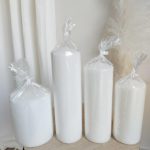 Świeca walec, biały