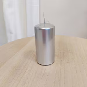 Świeca walec, srebrny metal