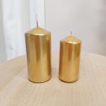 Świeca walec, złoty