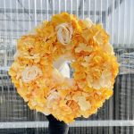 Wianek wiosenny ze sztucznych kwiatów hortensji - 45cm - ręcznie robiony