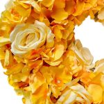 Wianek wiosenny ze sztucznych kwiatów hortensji - 45cm - ręcznie robiony