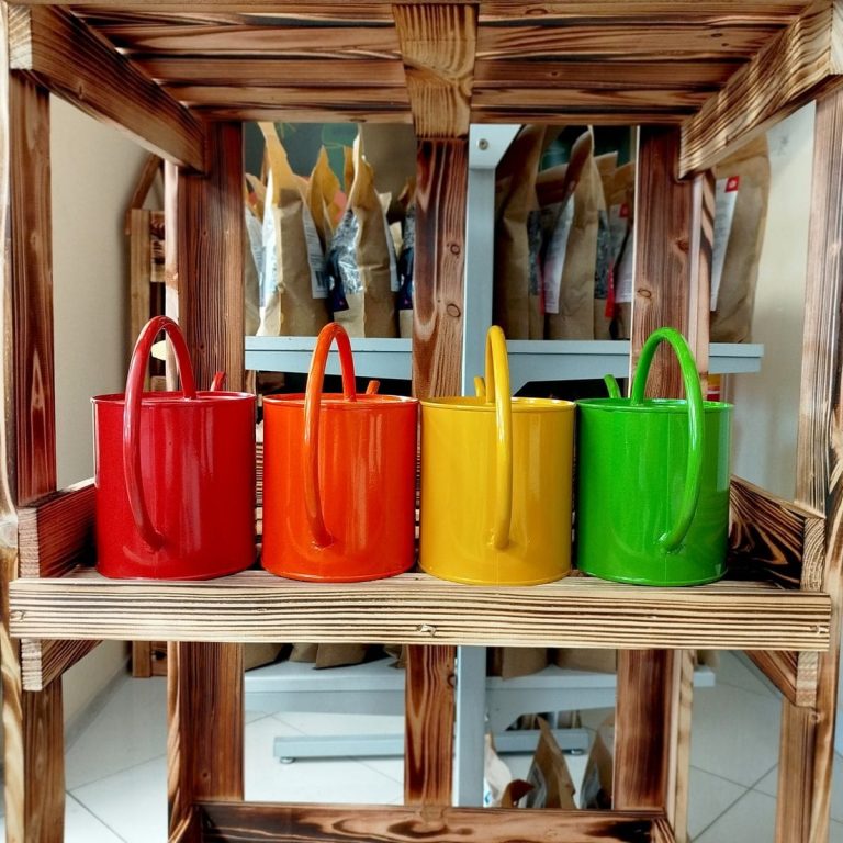 Konewka metalowa pomarańczowa 1,3l