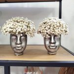 Gipsówka stabilizowana wiecznie żywa flower box w ceramicznej doniczce