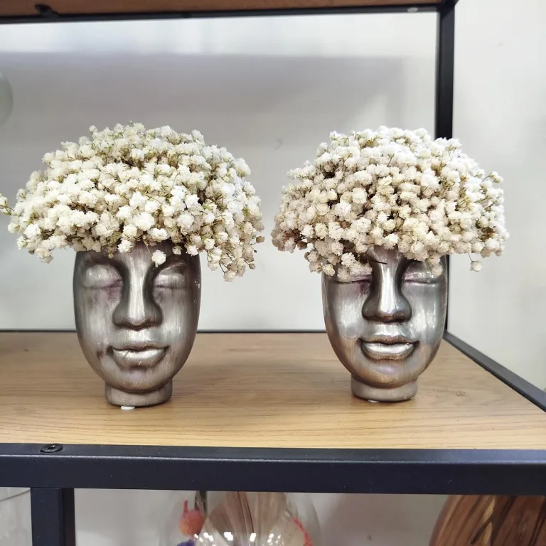 Gipsówka stabilizowana wiecznie żywa flower box w ceramicznej doniczce