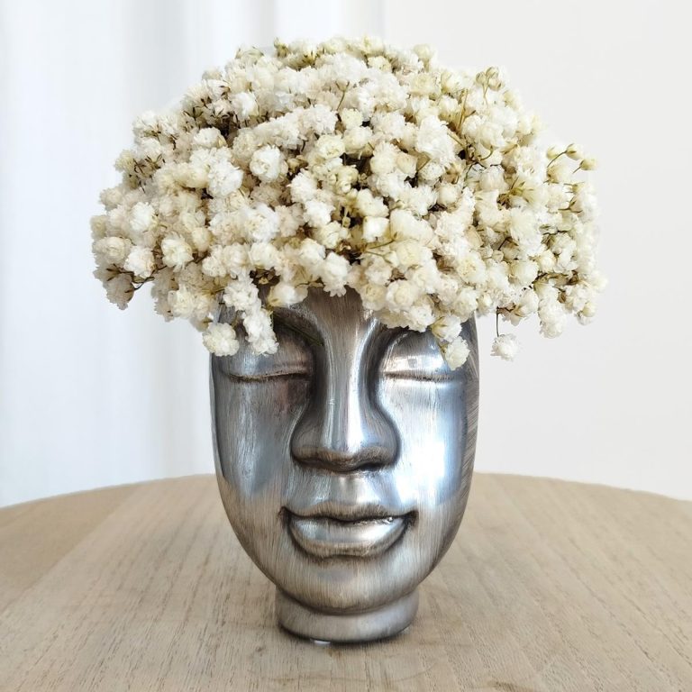 Gipsówka stabilizowana wiecznie żywa flower box w ceramicznej doniczce