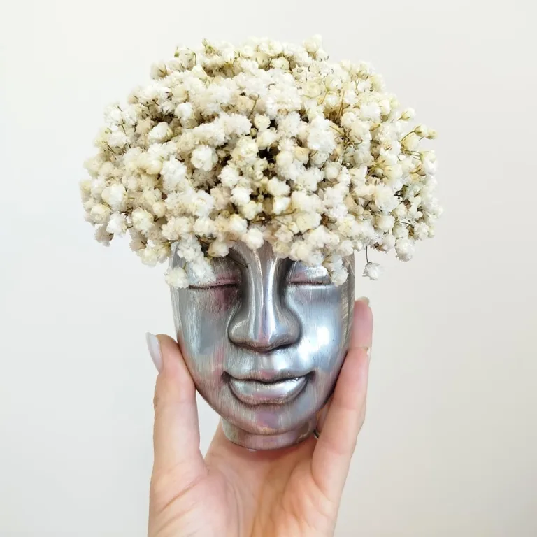 Gipsówka stabilizowana wiecznie żywa flower box w ceramicznej doniczce