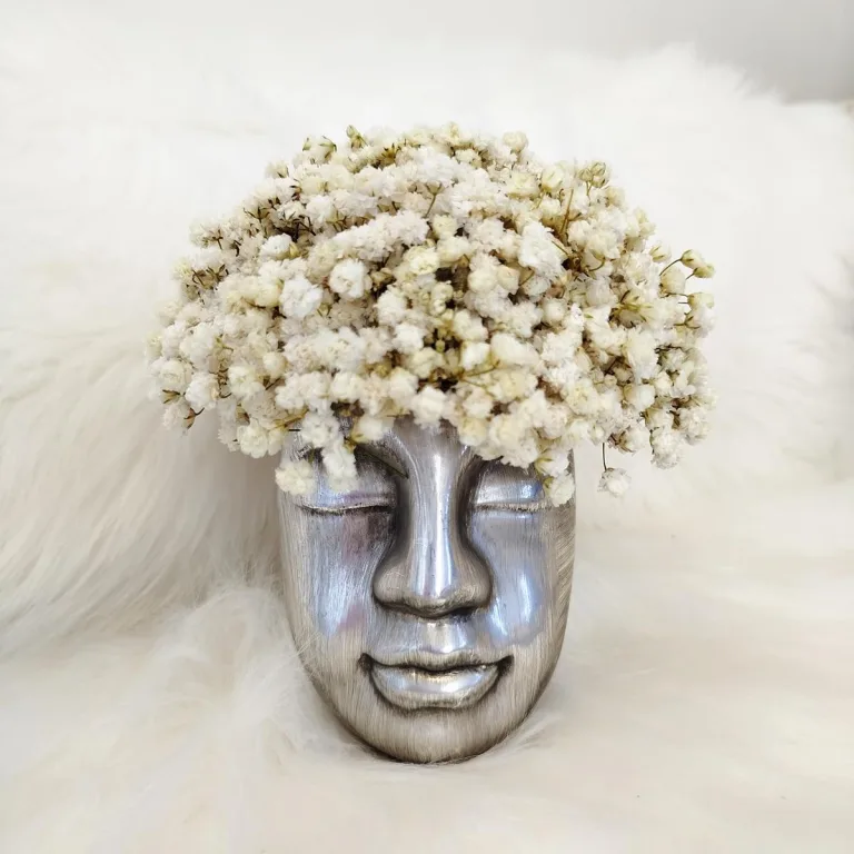 Gipsówka stabilizowana wiecznie żywa flower box w ceramicznej doniczce