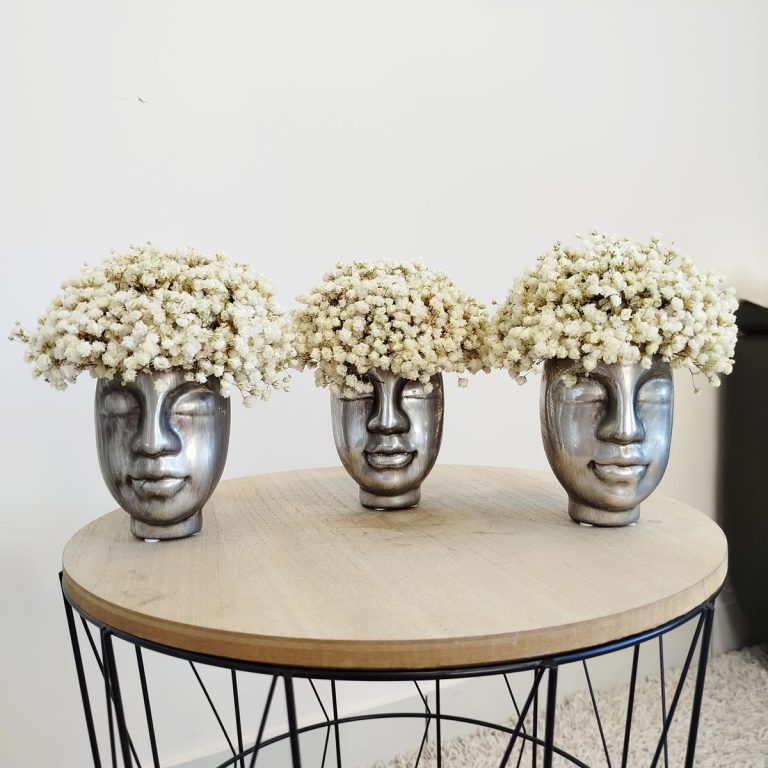 Gipsówka stabilizowana wiecznie żywa flower box w ceramicznej doniczce