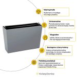 Doniczka plastikowa balkonowa podłużna wysoka czarna