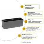 Doniczka plastikowa balkonowa podłużna biała