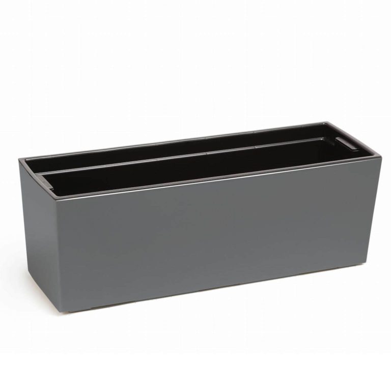 Doniczka plastikowa balkonowa podłużna niska kremowa