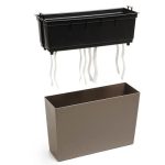 Doniczka plastikowa balkonowa podłużna wysoka kremowa