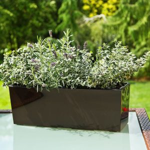 Doniczka plastikowa balkonowa podłużna czarna