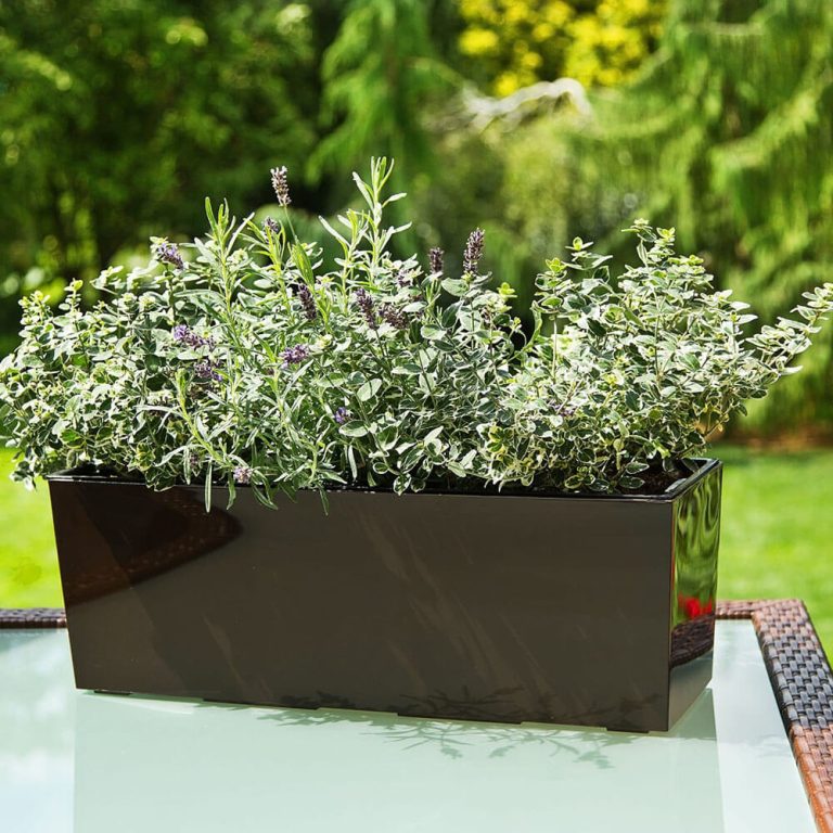 Doniczka plastikowa balkonowa podłużna czarna