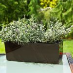 Doniczka plastikowa balkonowa podłużna niska kremowa