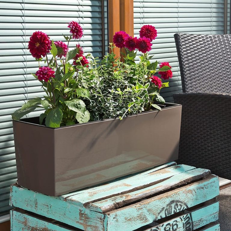 Doniczka plastikowa balkonowa podłużna biała