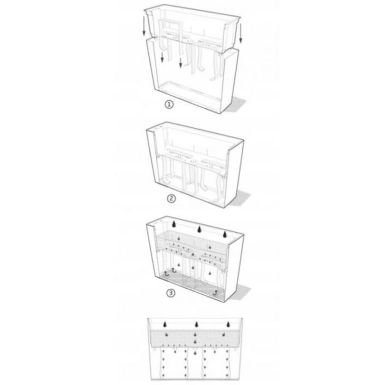 Doniczka plastikowa balkonowa podłużna wysoka kremowa