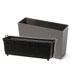 Doniczka plastikowa balkonowa podłużna wysoka czarna